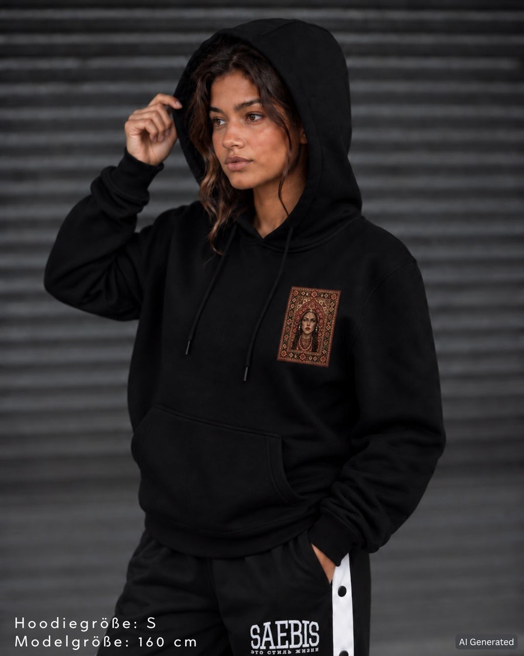SLAVIC Damen Oversized Hoodie schwarz by SAEBIS®