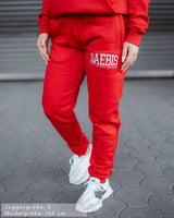 Lifestyle Damen Jogginghose rot mit Stickerei by SAEBIS®