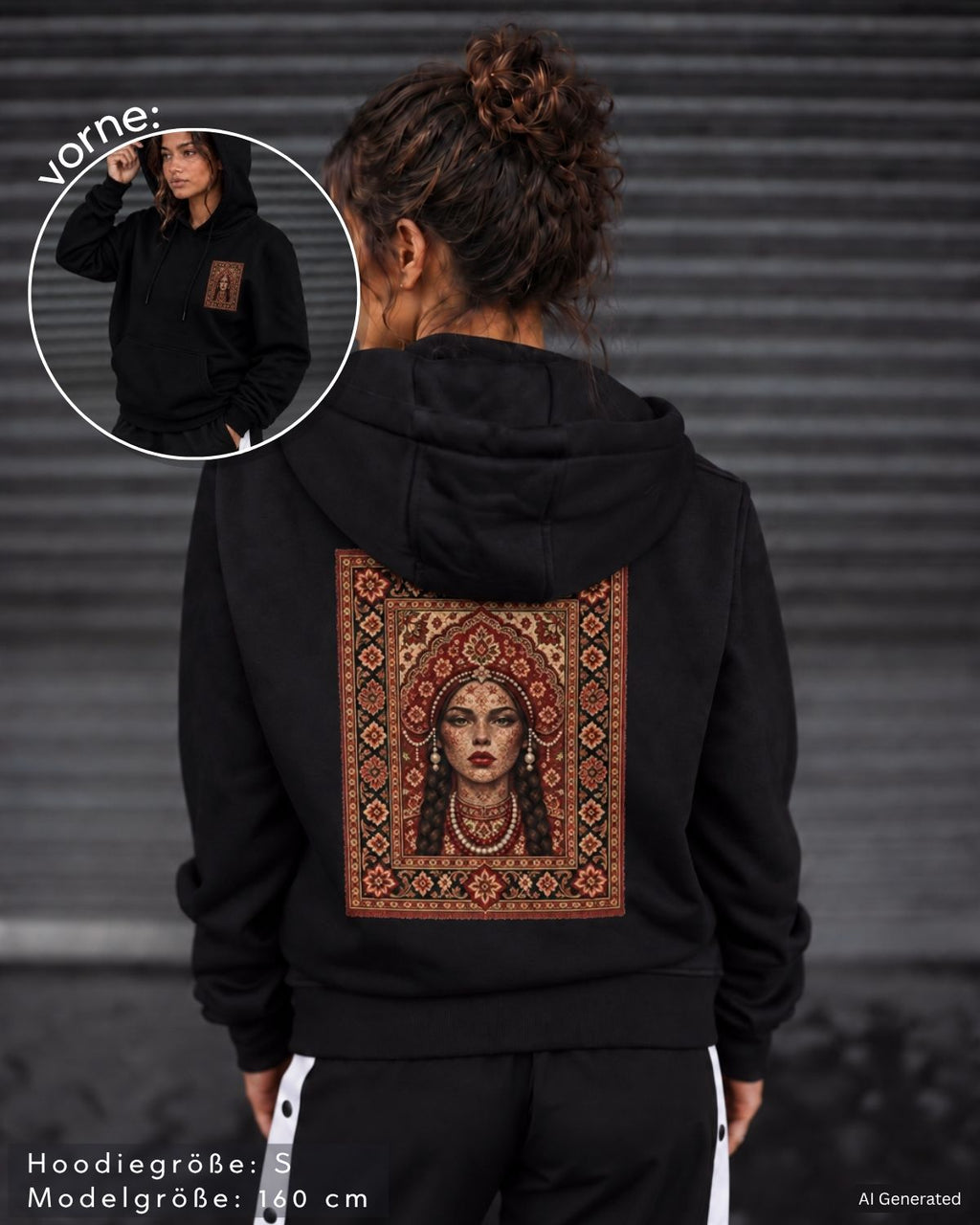 SLAVIC Damen Oversized Hoodie schwarz by SAEBIS®
