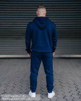 Lifestyle Herren Hoodie navyblau mit Stickerei by SAEBIS®
