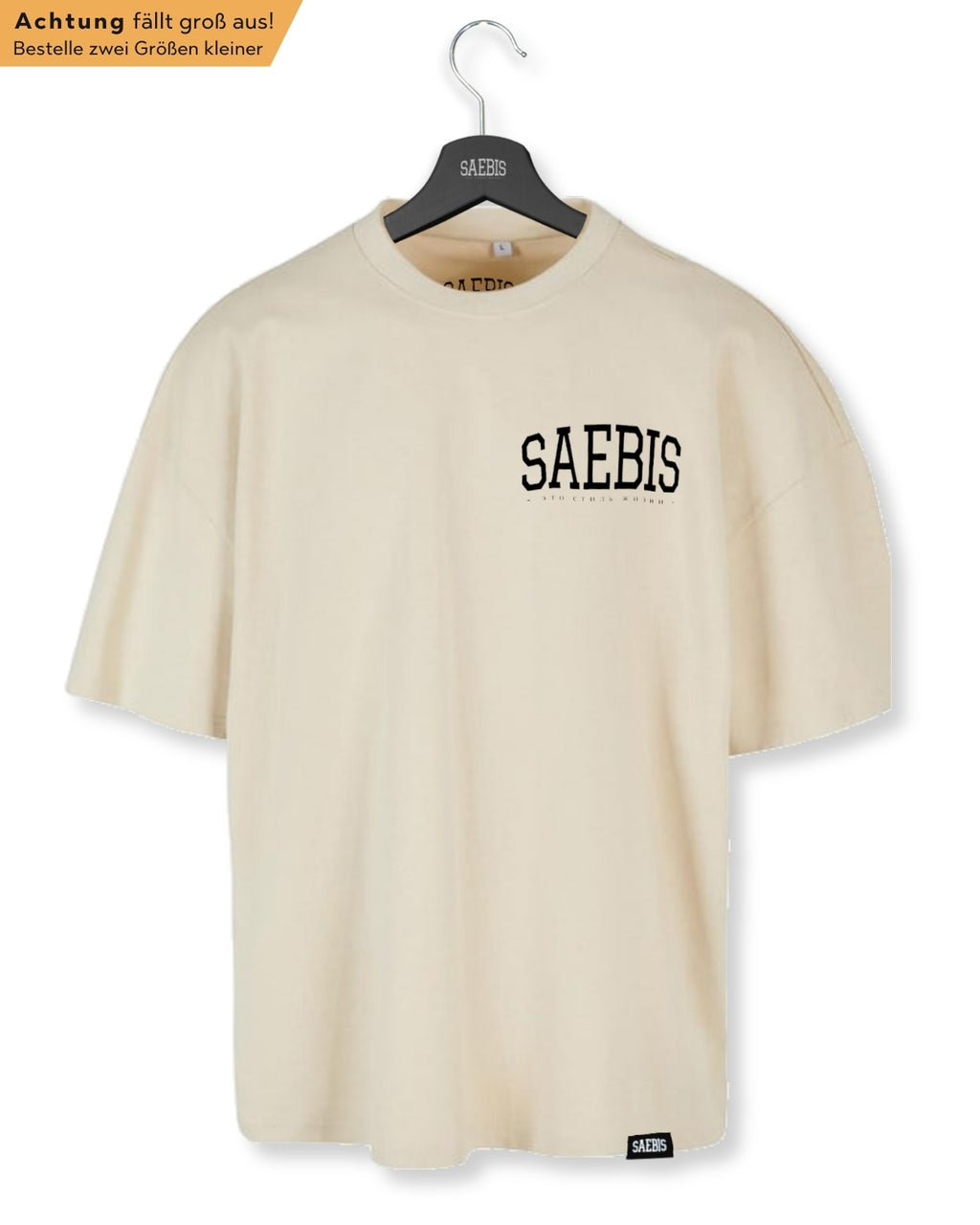 Lifestyle Damen Extra Oversized Premium T-Shirt cremefarben by SAEBIS®