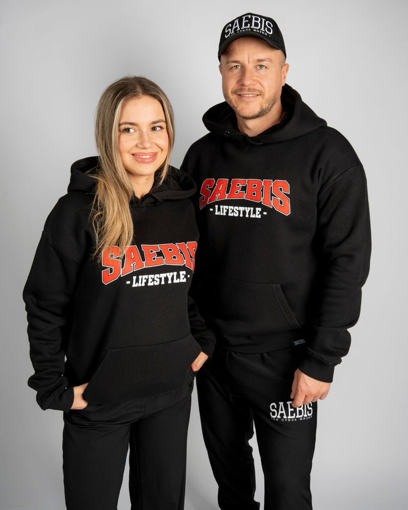 SAEBIS® 90's Lifestyle Damen Oversized Hoodie schwarz