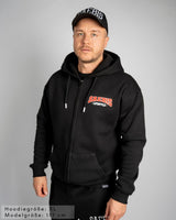 SAEBIS® 90's Lifestyle Herren Zip Hoodie schwarz mit Reißverschluss