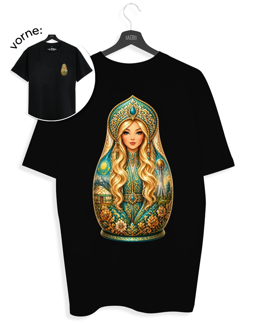 QASAQ GIRL BLOND - Herren T-Shirt schwarz by SAEBIS®