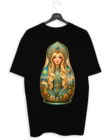 QASAQ GIRL BLOND - Damen Oversized T-Shirt schwarz by SAEBIS®
