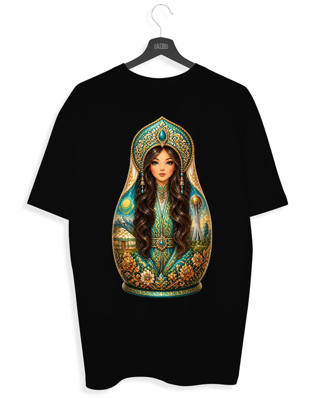 QASAQ GIRL BRUNETT - Herren T-Shirt schwarz by SAEBIS®
