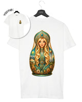 QASAQ GIRL BLOND - Damen Oversized T-Shirt weiß by SAEBIS®
