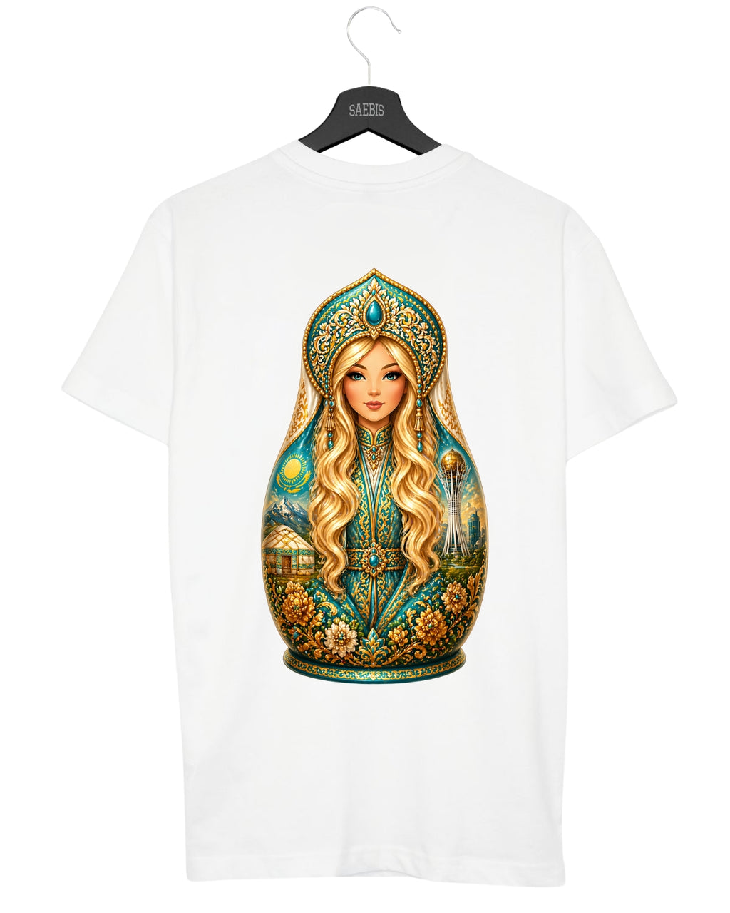 QASAQ GIRL BLOND - Damen Oversized T-Shirt weiß by SAEBIS®