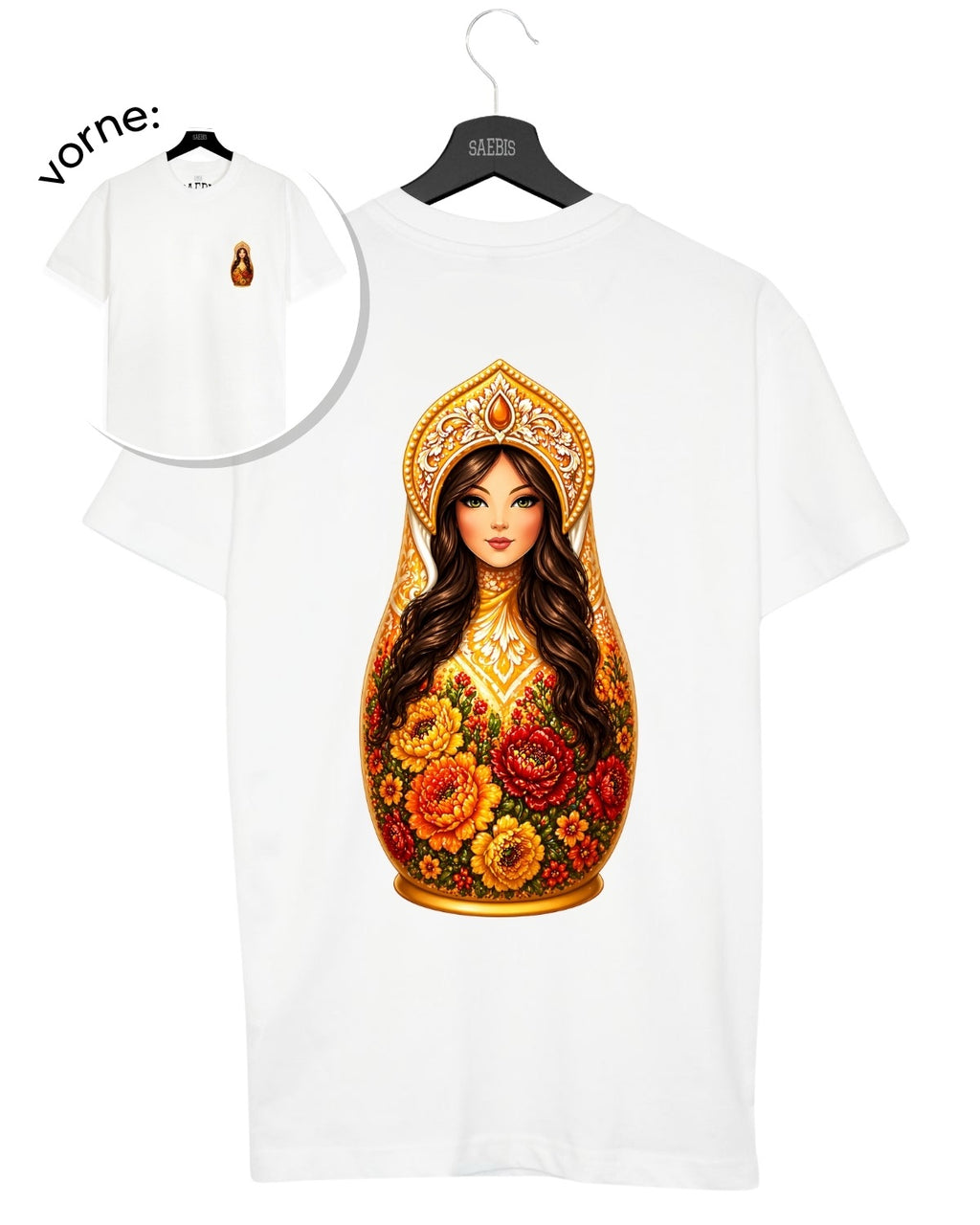 SLAVIC GIRL BRUNETT - Damen Oversized T-Shirt weiß by SAEBIS®