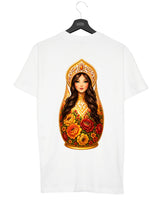 SLAVIC GIRL BRUNETT - Herren T-Shirt weiß by SAEBIS®