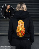 SLAVIC GIRL BLOND - Damen Extra-Oversized Zip Hoodie mit Reißverschluss schwarz by SAEBIS®