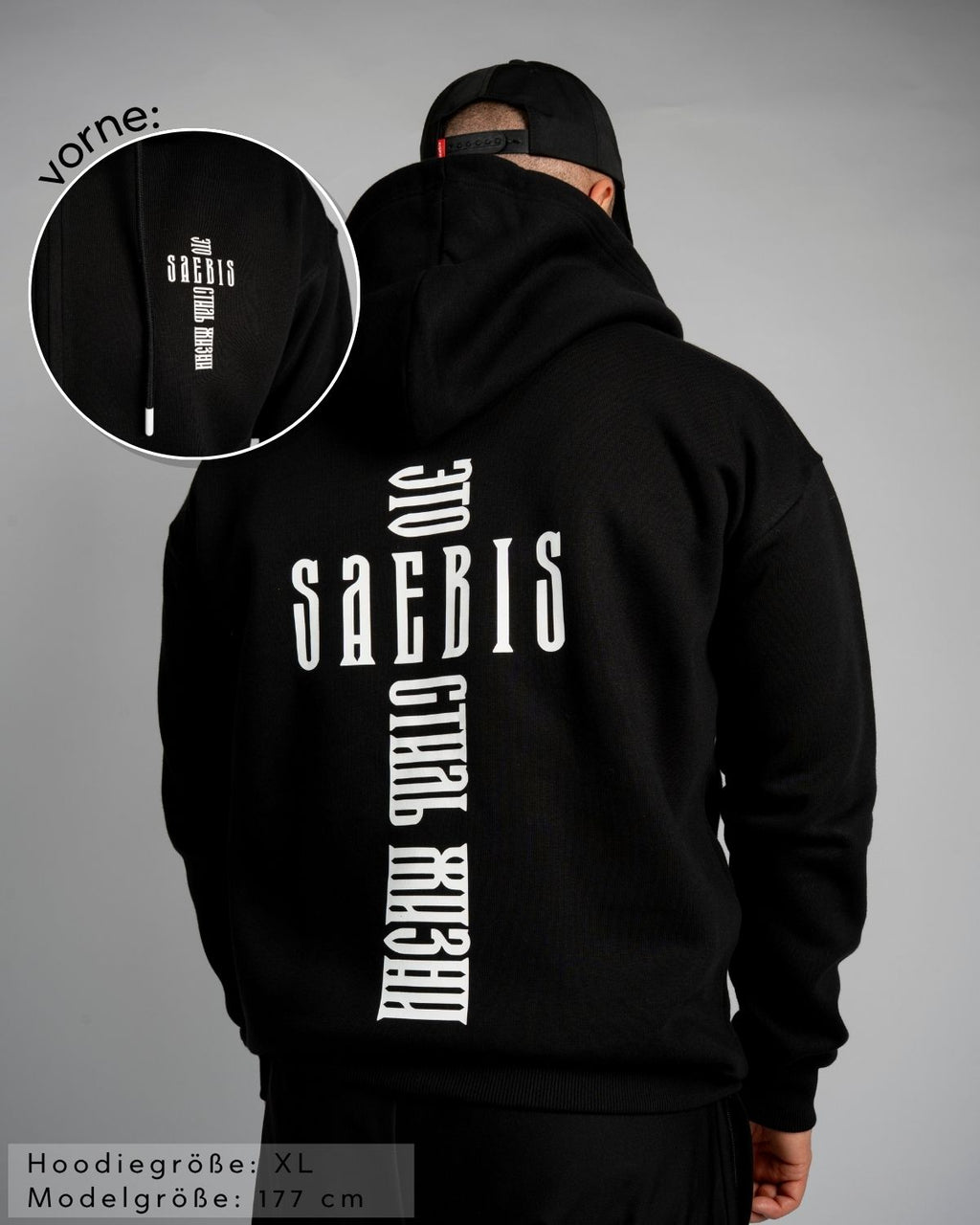 KREST Herren Zip Hoodie schwarz mit Reißverschluss by SAEBIS®