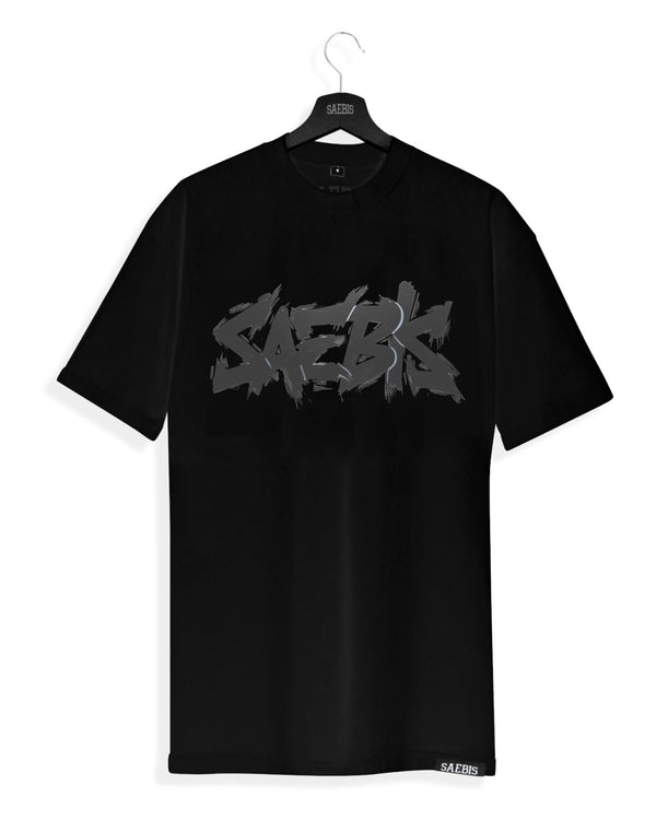 SAEBIS® Graffiti All Black Damen Oversized T-Shirt