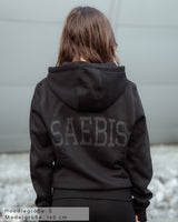 Lifestyle All Black Damen Oversized Zip Hoodie mit Reißverschluss by SAEBIS®