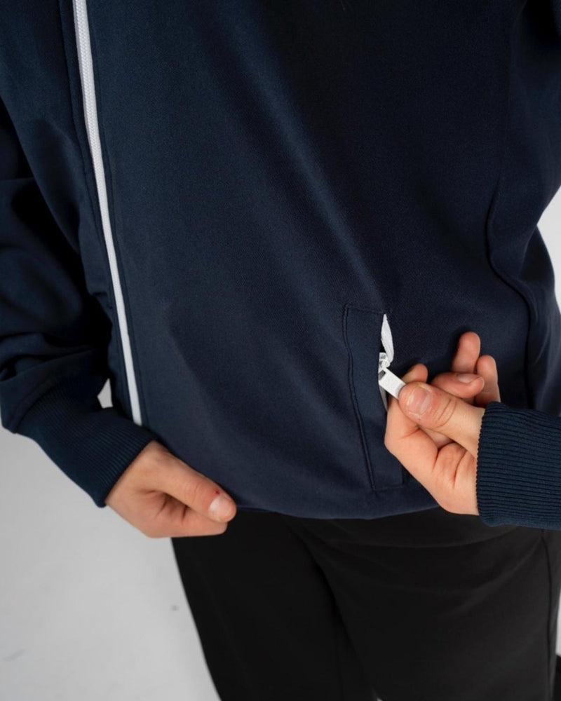 SAEBIS® SPORTS Herren Trainingsjacke navyblau mit Stickerei