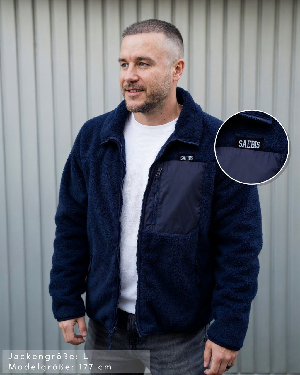 Lifestyle Herren Teddy Jacke mit Stehkragen by SAEBIS®