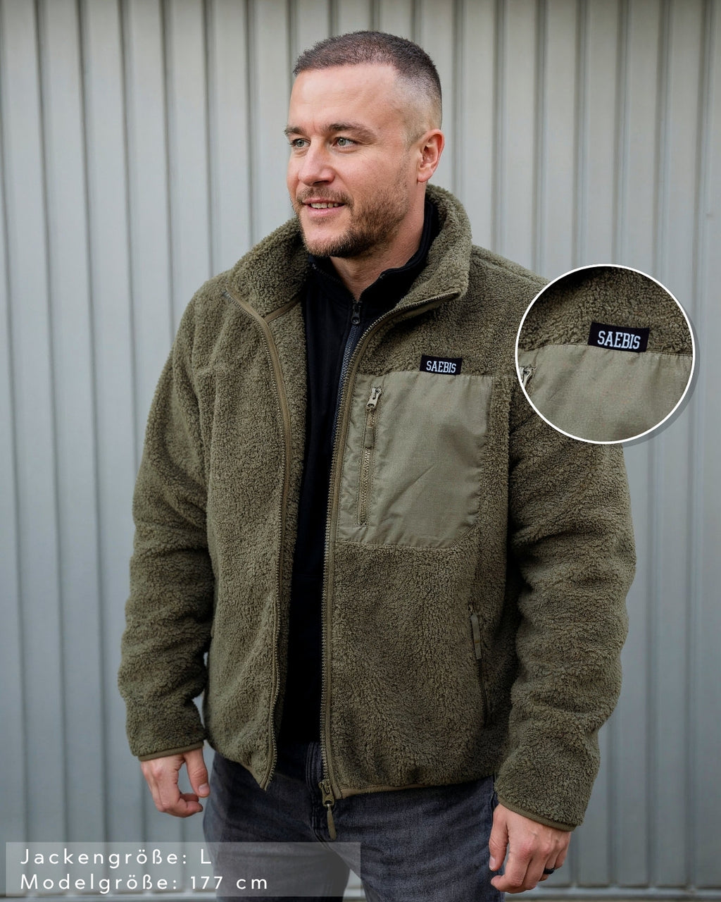 Lifestyle Herren Teddy Jacke mit Stehkragen by SAEBIS®