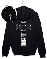 KREST Damen Oversized Zip Hoodie schwarz mit Reißverschluss by SAEBIS®