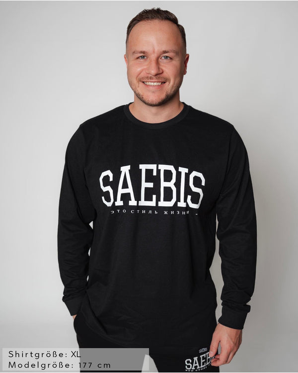 Lifestyle Herren Langarm-Shirt schwarz by SAEBIS®