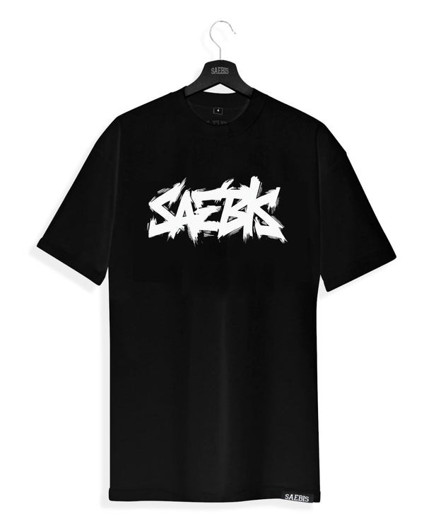 SAEBIS® Graffiti Damen Oversized T-Shirt schwarz