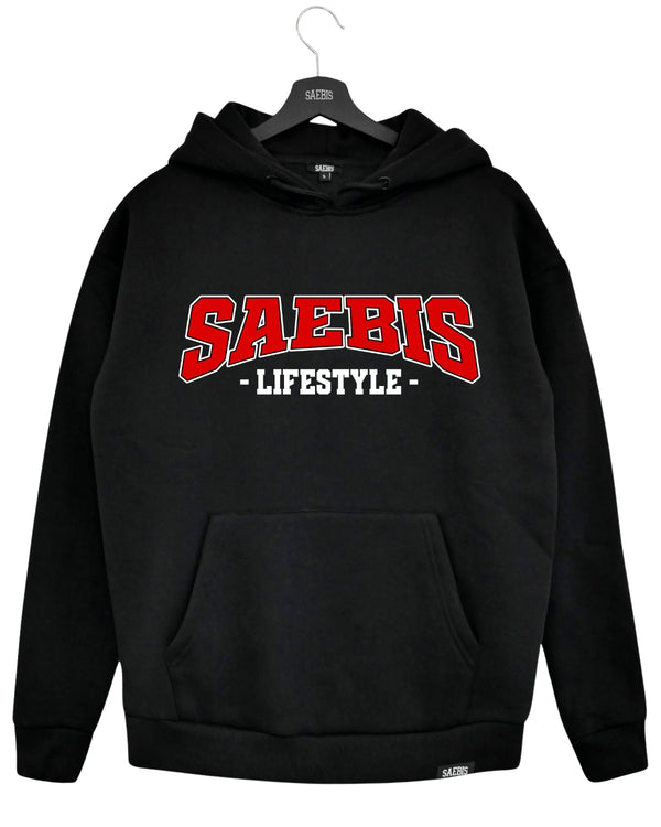 SAEBIS® 90's Lifestyle Damen Oversized Hoodie schwarz