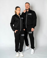 SAEBIS® SPORTS Damen Oversized Trainingsjacke schwarz mit Stickerei