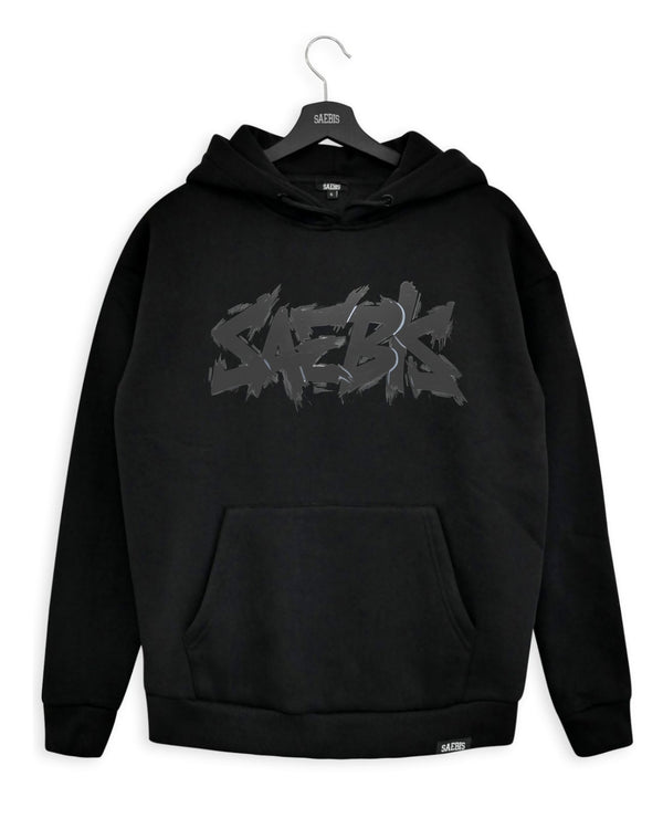 SAEBIS® Graffiti All Black Damen Oversized Hoodie