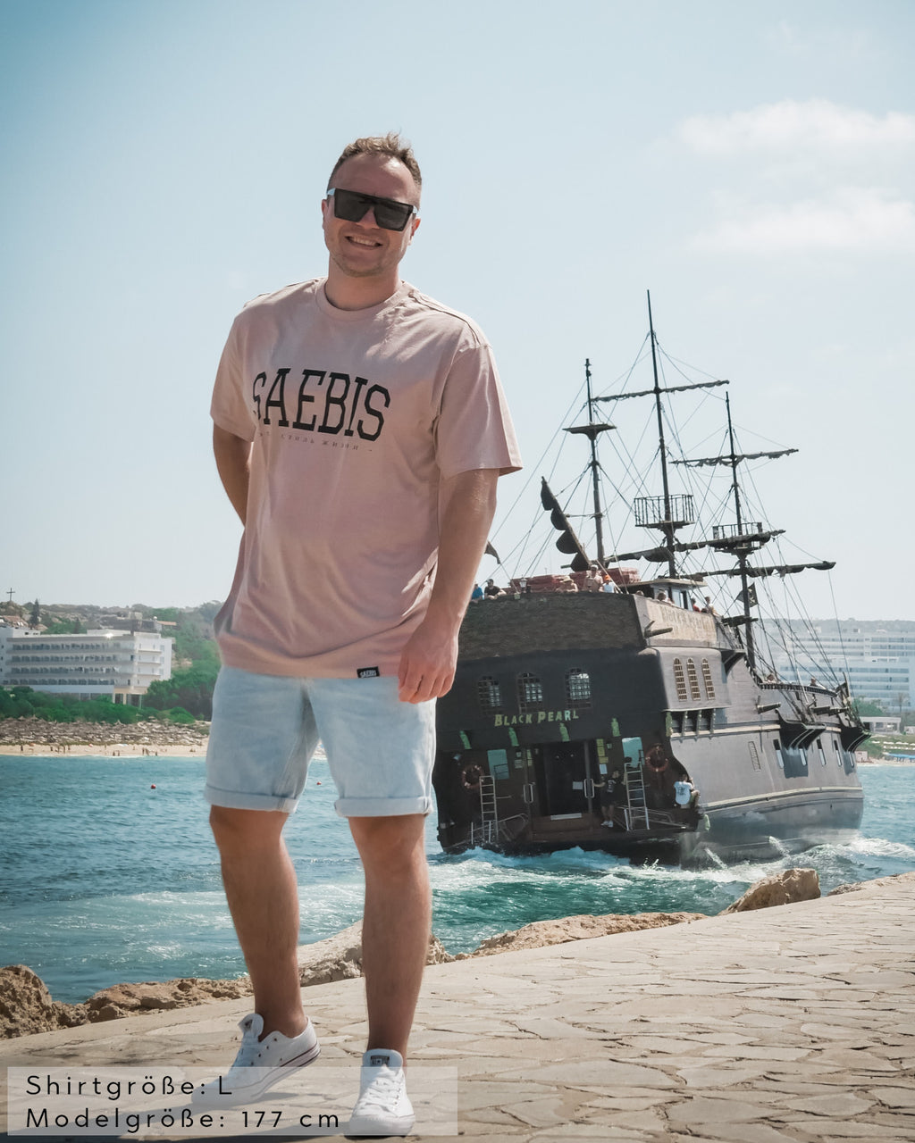 Lifestyle Herren Oversized T-Shirt rose by SAEBIS®