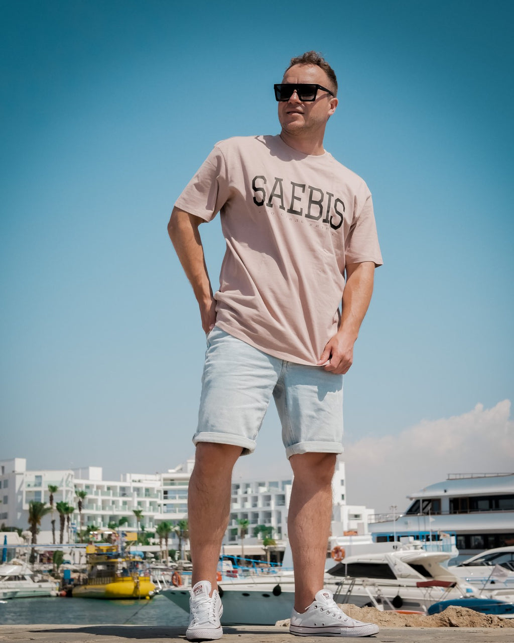 Lifestyle Herren Oversized T-Shirt rose by SAEBIS®