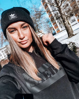 SAEBIS® All Black Damen Hoodie schwarz