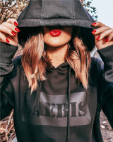 SAEBIS® All Black Damen Hoodie schwarz