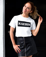 SAEBIS® Black Box Damen Oversized T-Shirt weiß