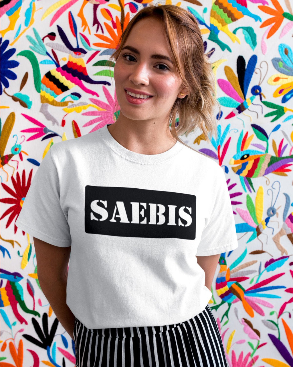 SAEBIS® Black Box Damen Oversized T-Shirt weiß