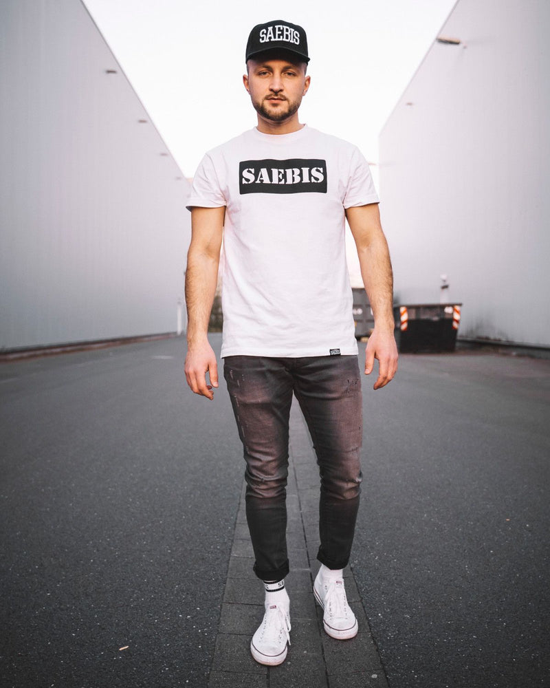 SAEBIS® Black Box Herren T-Shirt weiß
