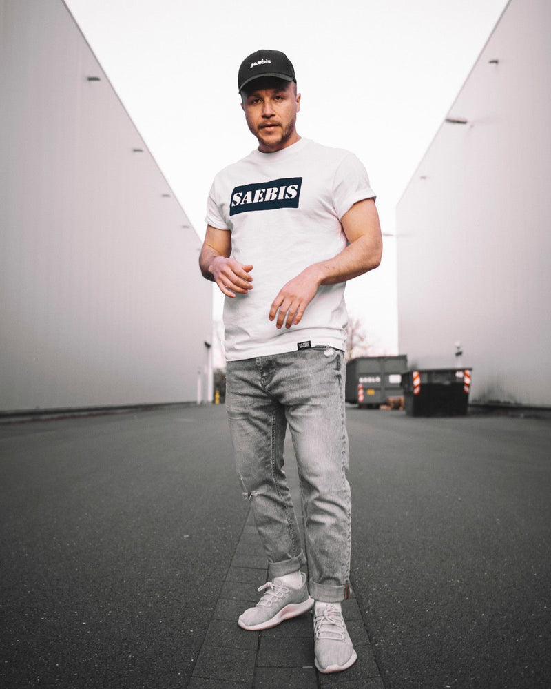 SAEBIS® Black Box Herren T-Shirt weiß