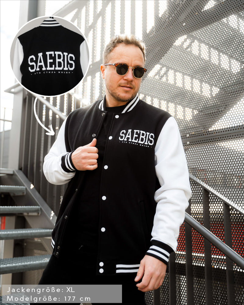 Lifestyle Herren College Jacke schwarz-weiß by SAEBIS®