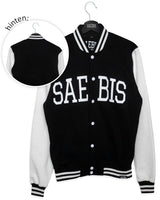 Lifestyle Retro Damen Oversized College Jacke schwarz-weiß by SAEBIS®