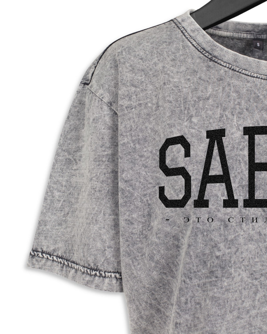 Lifestyle Damen Crop Shirt washed grau/ schwarz by SAEBIS®