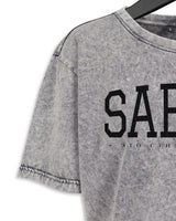Lifestyle Damen Crop Shirt washed grau/ schwarz by SAEBIS®