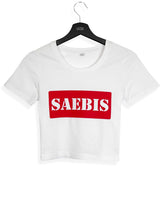 SAEBIS® Red Box Damen Crop Top weiß