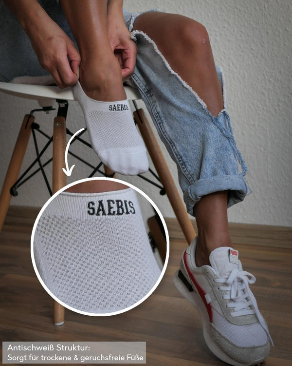 SAEBIS® weiße Füßlinge für Damen & Herren