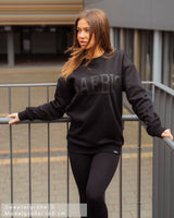 Extra schwerer Lifestyle All Black Damen Oversized Sweater by SAEBIS®