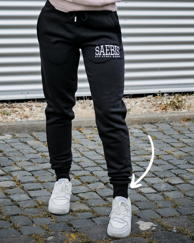 Lifestyle Damen Jogginghose schwarz mit Stickerei by SAEBIS®
