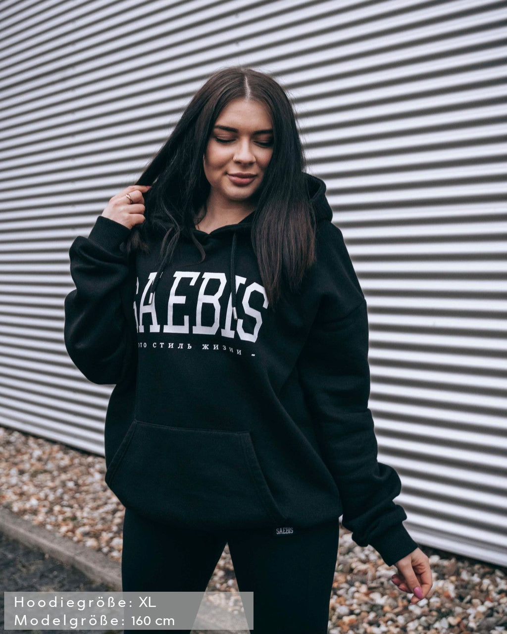 Lifestyle Damen Oversized Hoodie schwarz by SAEBIS®