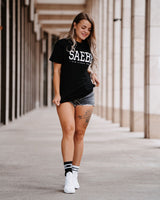 Lifestyle Damen Oversized T-Shirt schwarz by SAEBIS®