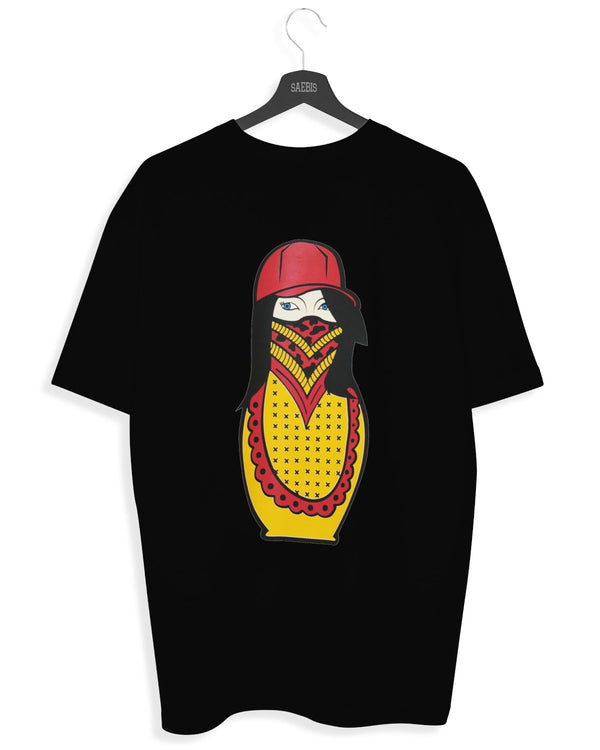 Matryoshka Damen Oversized T-Shirt schwarz by SAEBIS®