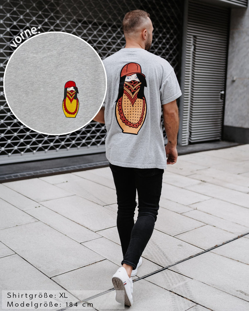 Matryoshka Herren T-Shirt grau by SAEBIS®