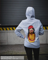 Matryoshka Damen Oversized Zip Hoodie mit Reißverschluss grau by SAEBIS®