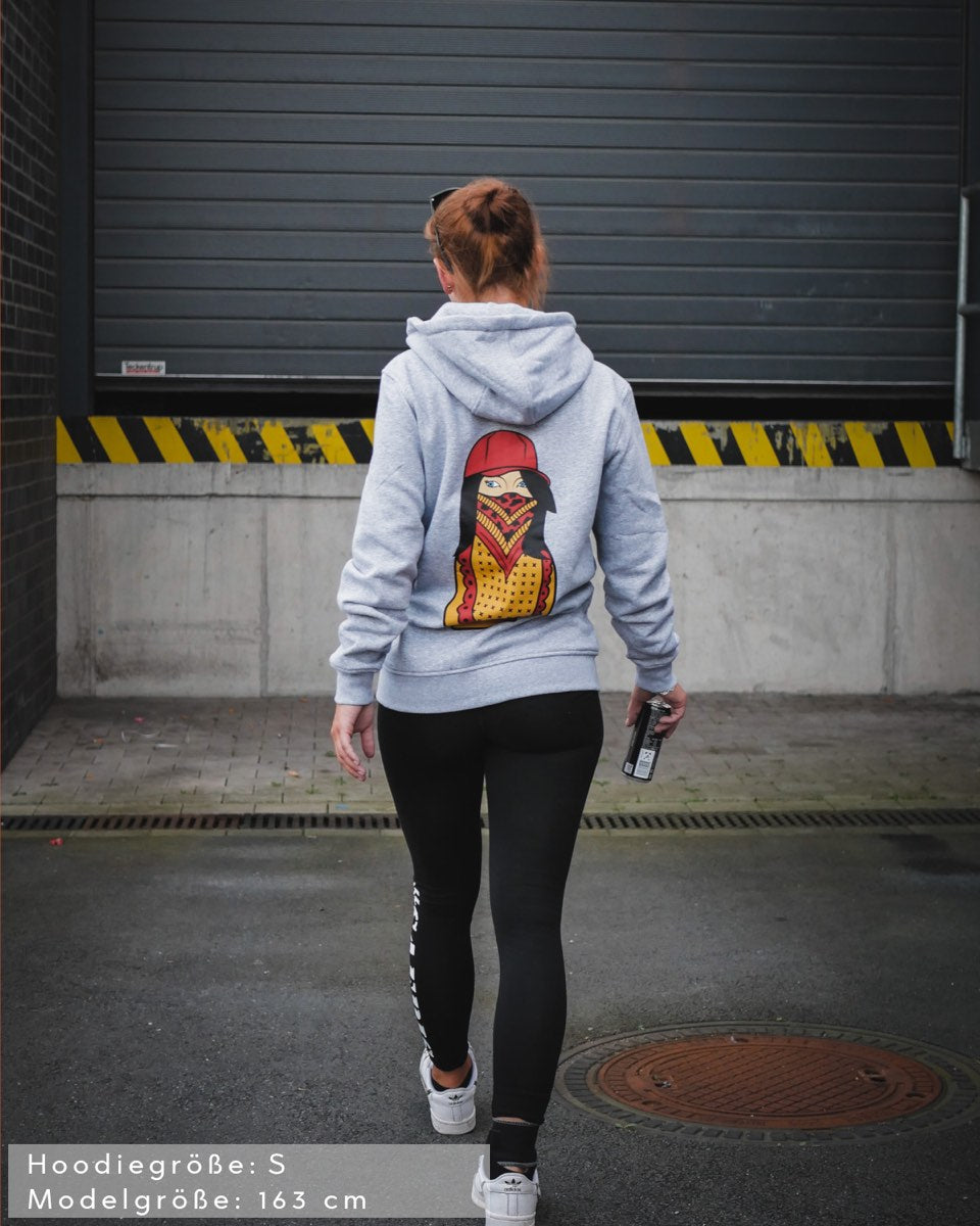 Matryoshka Damen Oversized Zip Hoodie mit Reißverschluss grau by SAEBIS®