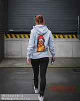 Matryoshka Damen Oversized Zip Hoodie mit Reißverschluss grau by SAEBIS®
